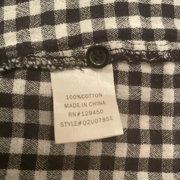 Black and White Plaid Shirt - Picture 3 of 3